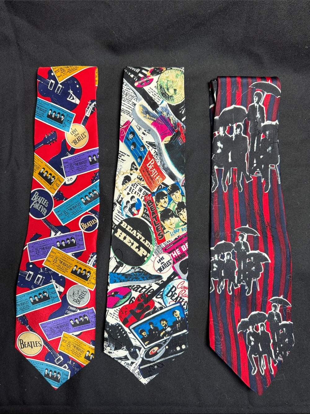 The  Beatles Collection Apple Corps 3 Ties Beatles 65, Shae Stadium, Memorabilia